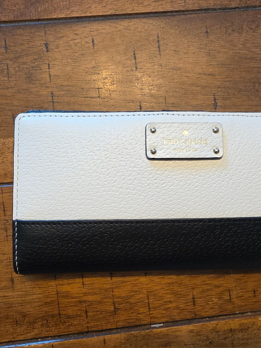 Kate Spade Two-Tone Black & White Zip Wallet